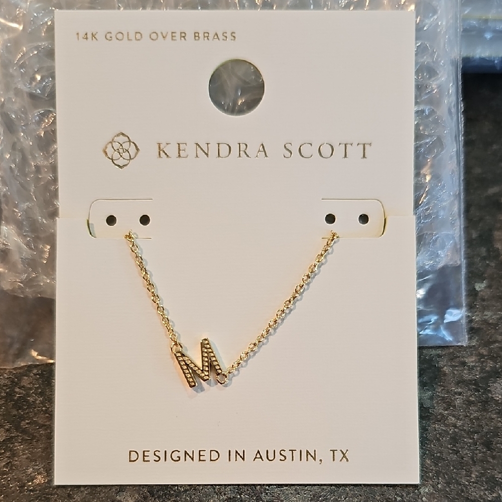 Kendra Scott Gold 'M' Pendant Necklace